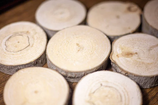 Texture du bois sous forme de cercles . — Photo