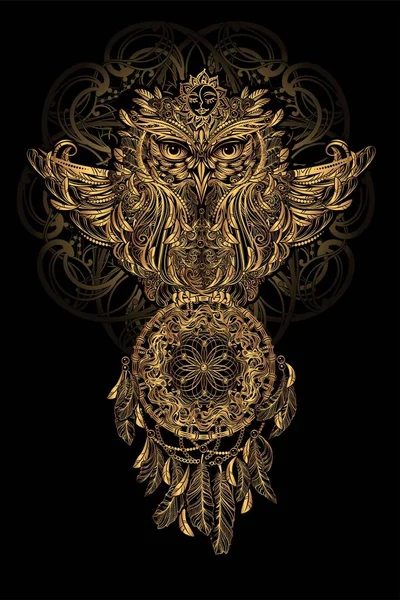 Vector Owl tattoo Royalty Free Stock Illustrations