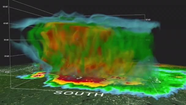 2011 Springfield, MA Tornado Dopplerův radar (3D odměrný) — Stock video