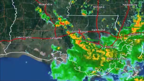 2016 Louisiana Flood 5 nap radar Időközű — Stock videók