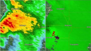 2016 Kokomo, In Tornado Doppler Radar Split ekran