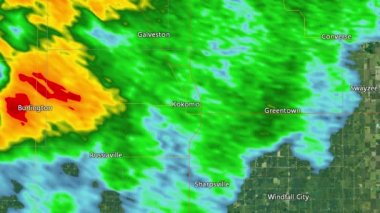 2016 Kokomo Tornado Radarı (Uyarı Kutuları ile)