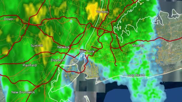 2007 Brooklyn, NY tornado Doppler radar — Vídeo de Stock