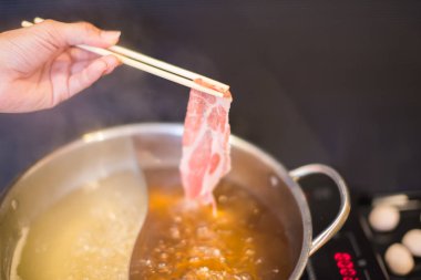 Çin yemeği hotpot iki stilleri shabu çorba