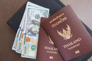 Havaalanında Tayland pasaportu.