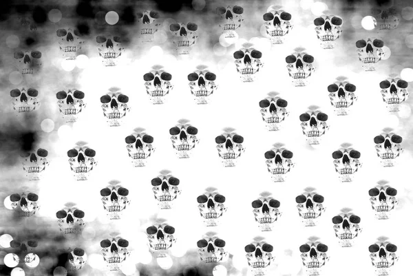 Historia Halloween Humana Del Cráneo Blanco Negro Imágenes de stock libres de derechos