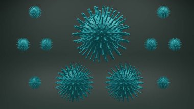 Kan damarlarında Covid Virüsü. COVID-19.Coronavirus hastalığı 3D enfeksiyonu. Bulaşıcı bir virüsün 3 boyutlu görüntüsü. İnsan vücudundaki virüs hücresi..
