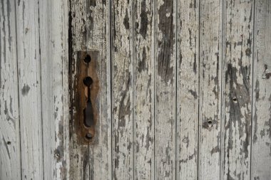 Kapı kolu krom kapı kolu, kapı kilidi güvenlik evi konsepti.