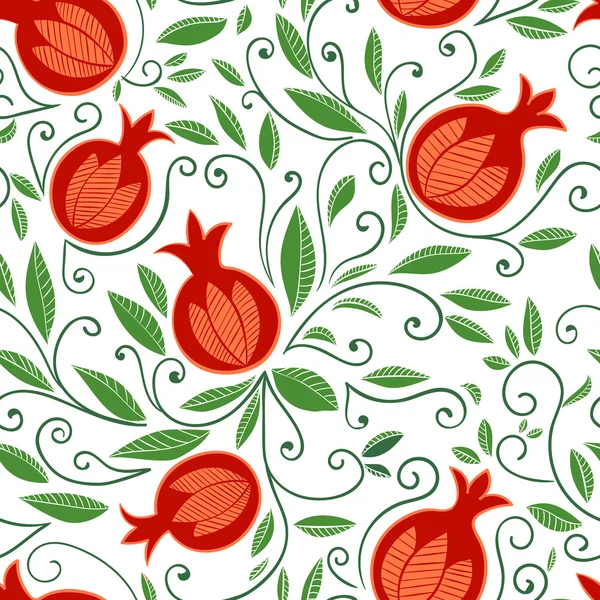 Pomegranate seamless pattern — Stock Vector