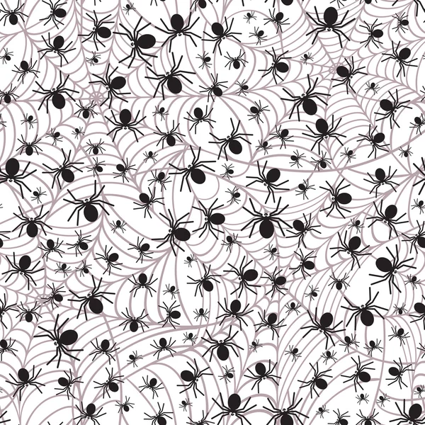 Spiders on webs seamless pattern — Stock Vector