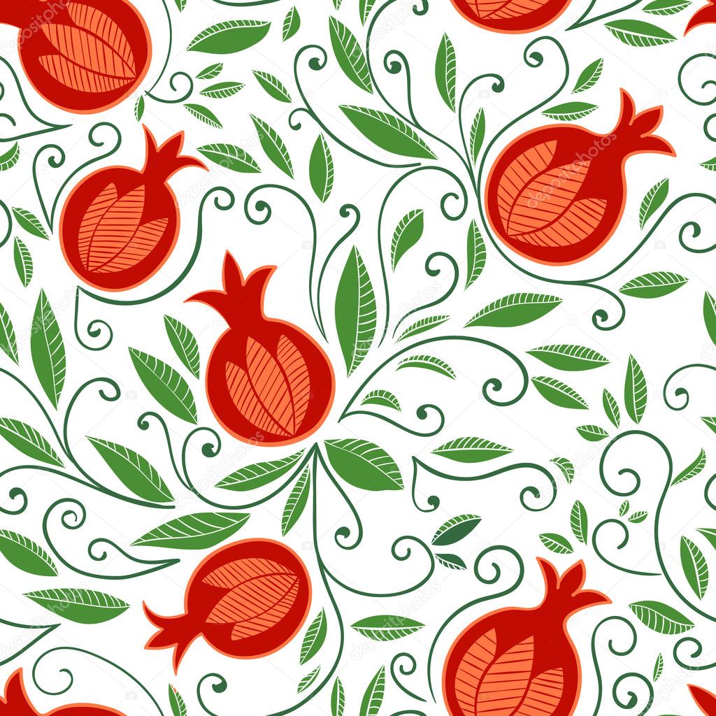 Pomegranate seamless pattern
