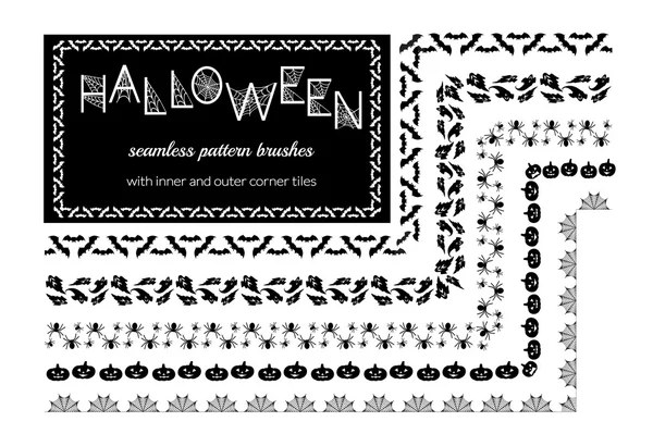 Halloween vector pattern brushes — Διανυσματικό Αρχείο