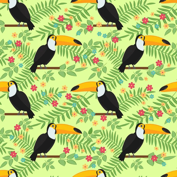 Tropical bird seamless pattern background — Stock Vector