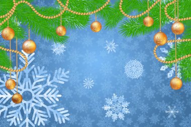 Kış tatil karlı altın arka plan