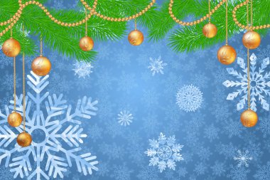 Kış tatil karlı altın arka plan