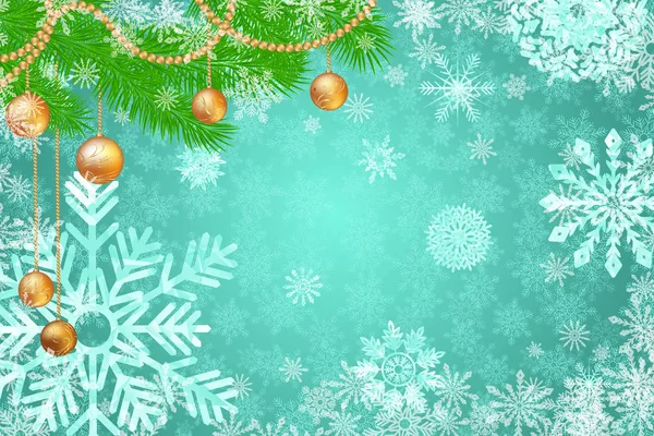 Зимние праздники - золотой фон — стоковый вектор