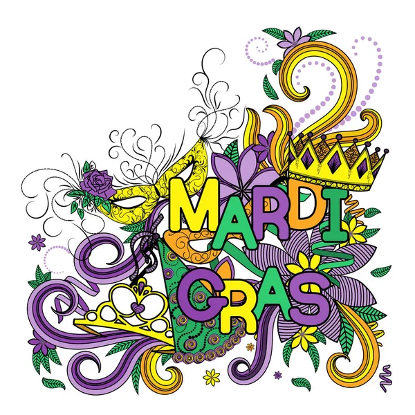 Mardi Gras vagy Húshagyókedd — Stock Vector