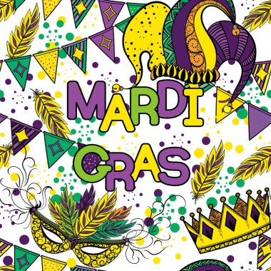 Mardi Gras veya Shrove Salı seamless modeli