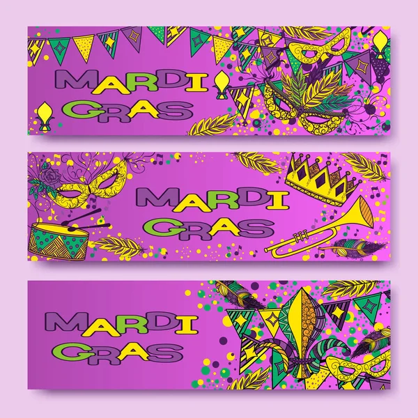 Mardi Gras lub karty Ostatki — Wektor stockowy