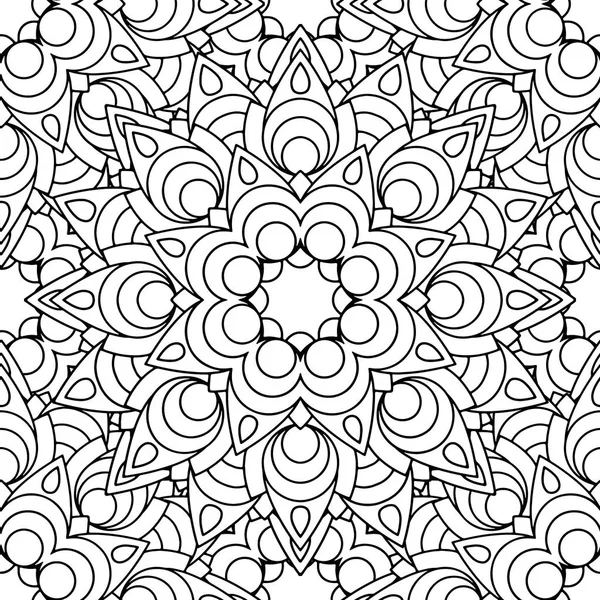 Doodles mandala motif sans couture — Image vectorielle