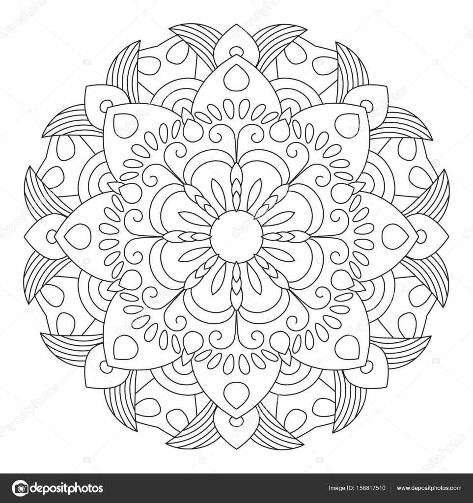 Coloring Floral Flower Mandala Stock Vector C Ingasmk 113580104