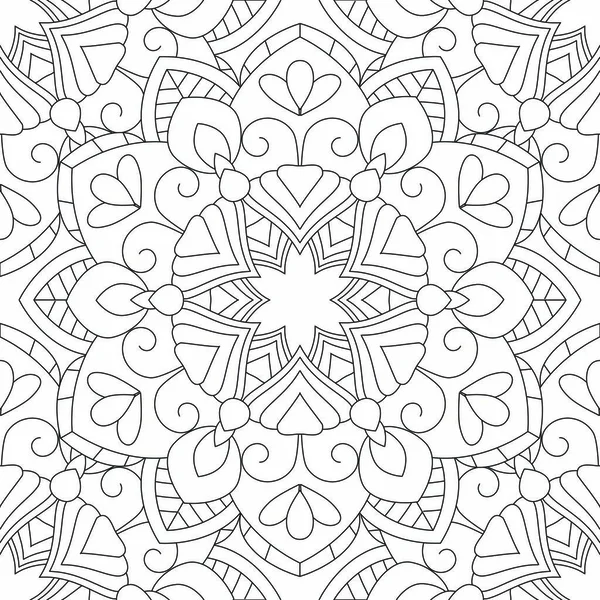 Doodles mandala motif sans couture — Image vectorielle