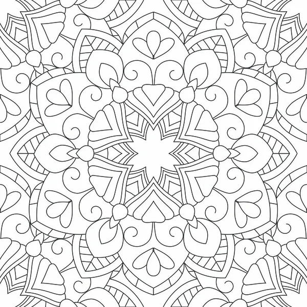 Doodles mandala padrão sem costura — Vetor de Stock