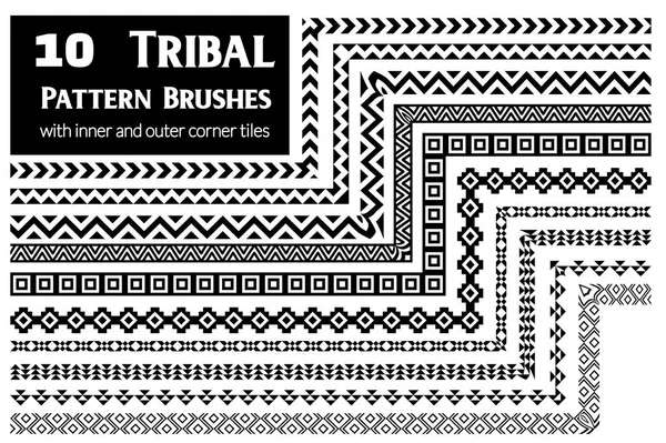 Collection de brosses à motif tribal — Image vectorielle