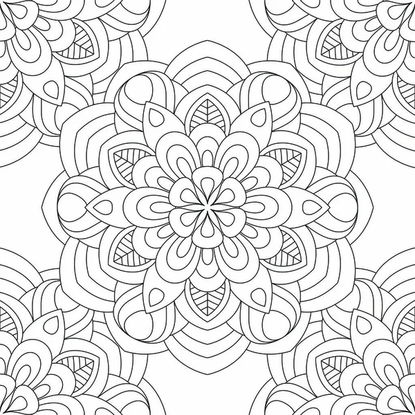 Doodles mandala безшовний візерунок — стоковий вектор