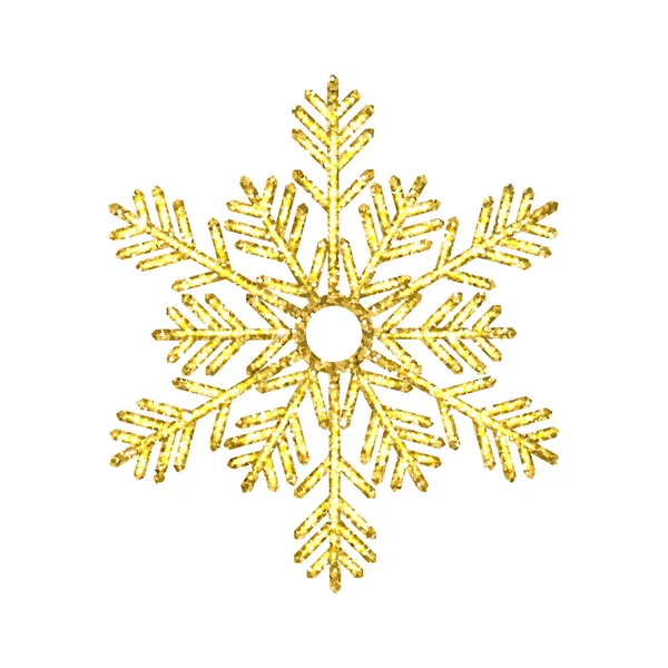 Beyaz arka planda izole edilmiş Altın Noel kar taneleri