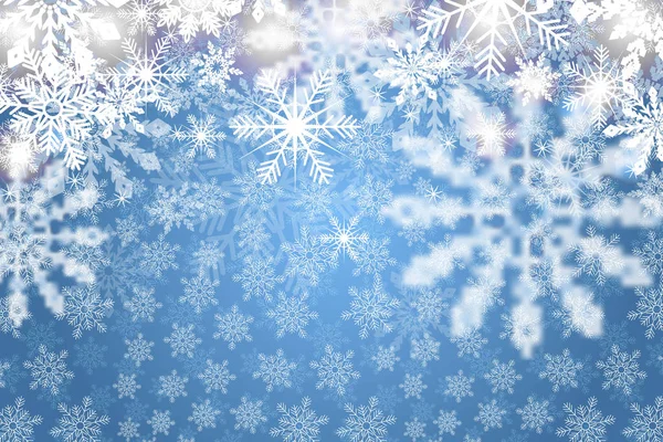 Blue winter background with snowflakes — Stock Vector