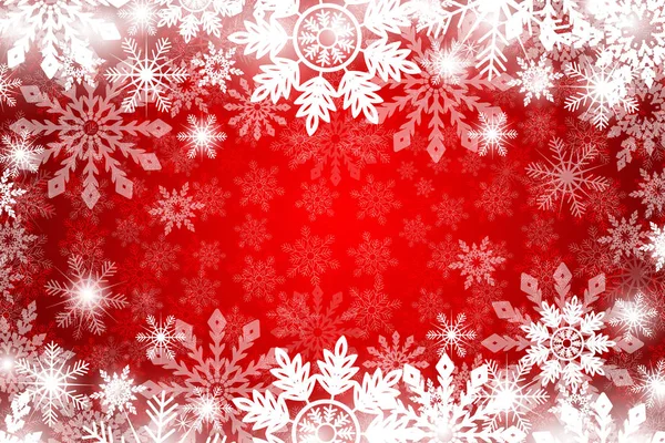 Червоний зимовий засніжений фон — стоковий вектор