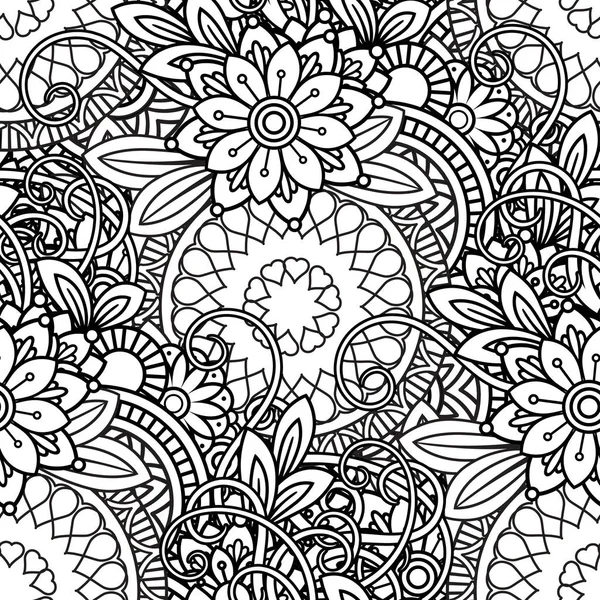 Doodles naadloze bloemmotief — Stockvector