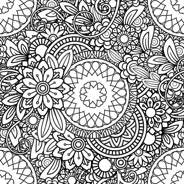 Doodles Floral modèle sans couture — Image vectorielle