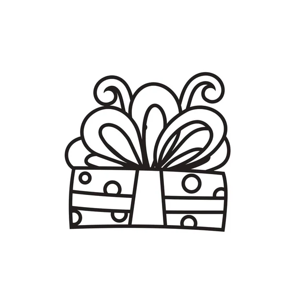 Gift Box Doodle style — Stock Vector