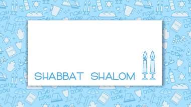 Shabbat blue background clipart