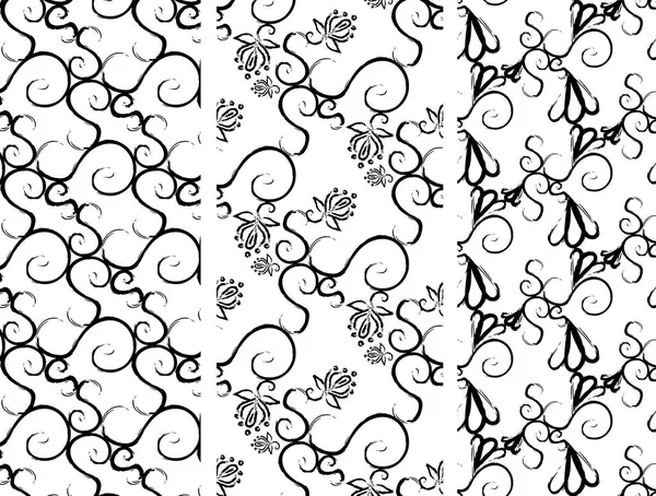 Dikişsiz desen siyah monogram