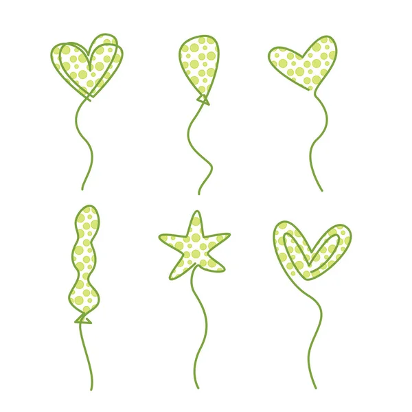 Vektör kümesi Kalp balonlar yıldız.