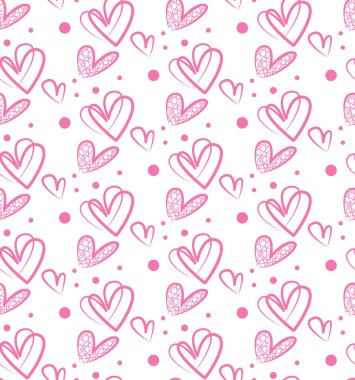 Sorunsuz vektör desen pembe Kalpler