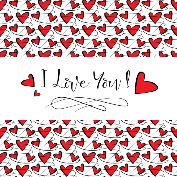 Kutlama kartı vektör kalpleri ile seni seviyorum