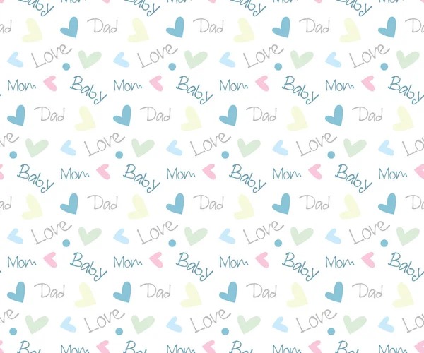 Vektör Kalpler, metin ile seamless modeli. Çocuk illüstrasyon vektör.