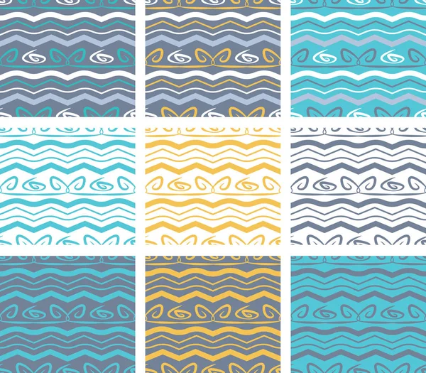 Soyut vektör akan çizgileri arka plan, eğri dalgalar, bükülmüş geometrik bukleler ile seamless modeli. Vektör günlüğü tasarım geometrik şekil arka plan.