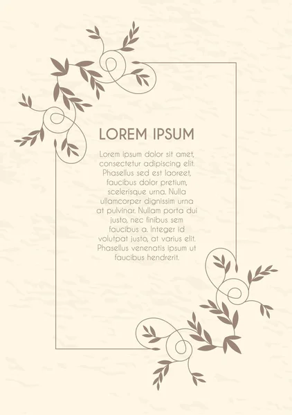 Vektör dekoratif çerçeve. Tasarım şablonu, metin için yer için zarif öğe. Çiçek sınır. Doğum günü ve tebrik kartı, davet düğün için çiçek dekorasyonu.