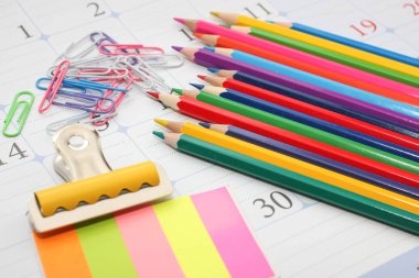 İleti örneği ve renkli kalemler set