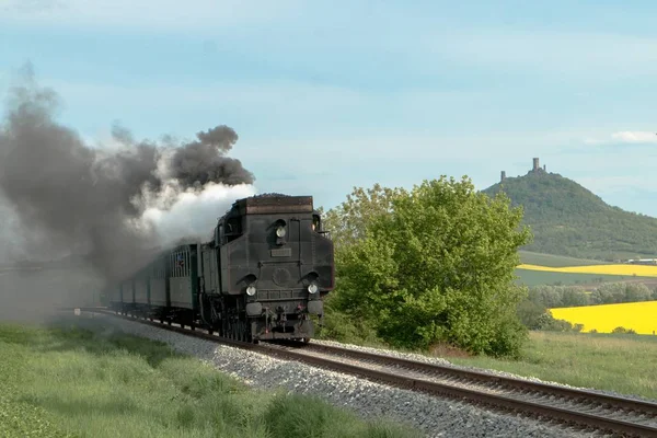 Buharlı yolcu treni geliyor. 