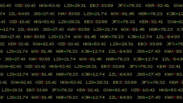股市股票代码货币墙 st 货币 业务公司股票崩溃 4k — 图库视频影像