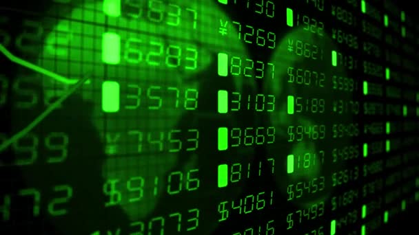 Diagramas financeiros tickers numbers business data money stock market trade 4k — Vídeo de Stock