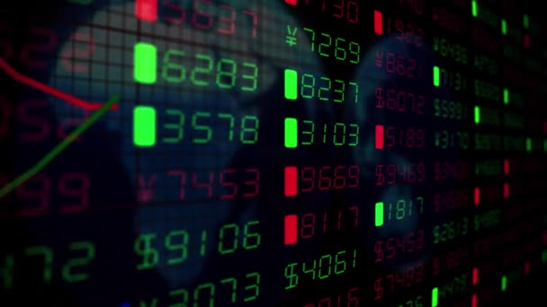 金融图表员编号商业数据货币市场交易4k — 图库视频影像