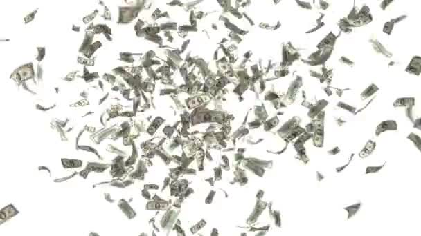 Money Falling Dollars Financial Win US USA American Currency Tax Make It Rain 4k — Stock Video