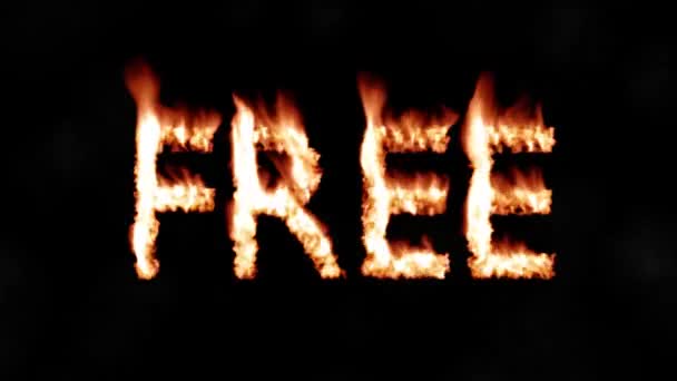 Free hot text brand branding iron metal flaming heat flames overlay 4K — Stock Video